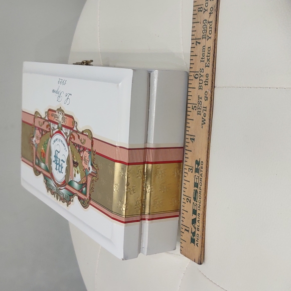 My father's cigars Garcia White clutch wood cigar box handbag lined Handbag Rare - Picture 6 of 10